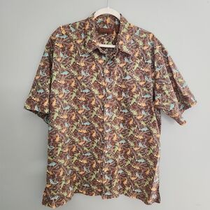 Tori Richard Honolulu Men's Koi Fish Button Short Sleeve Casual Shirt XL